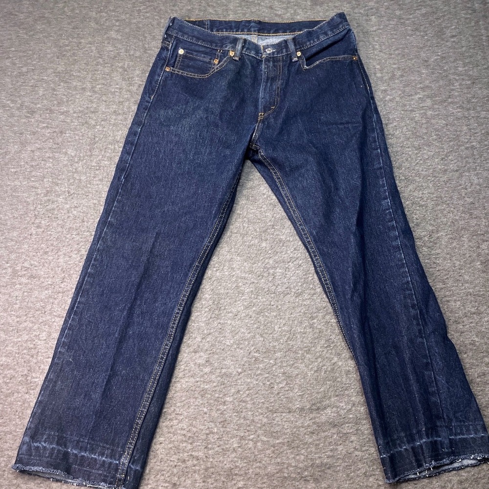 Levis 505 Jeans Men 33x30 Blue Straight Leg Casual Denim Dark Wash